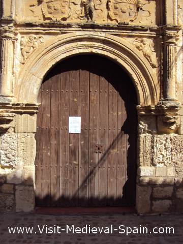 Close up photo of a medieval doorway, Spain