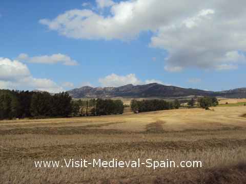 A landscape shot showing the views on the way to Frias from Burgos, Spain